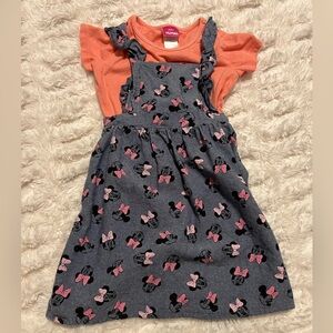 Disney Junior Minnie Mouse Coral Top and Denim Dress